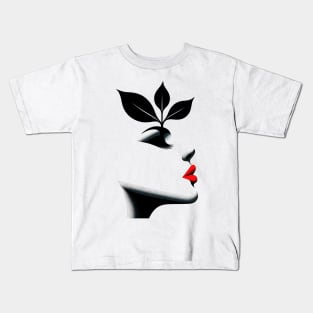 Floral Face: Nature's Elegance Kids T-Shirt